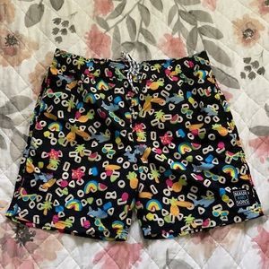 Patterned Board Shorts/Swim Trunks